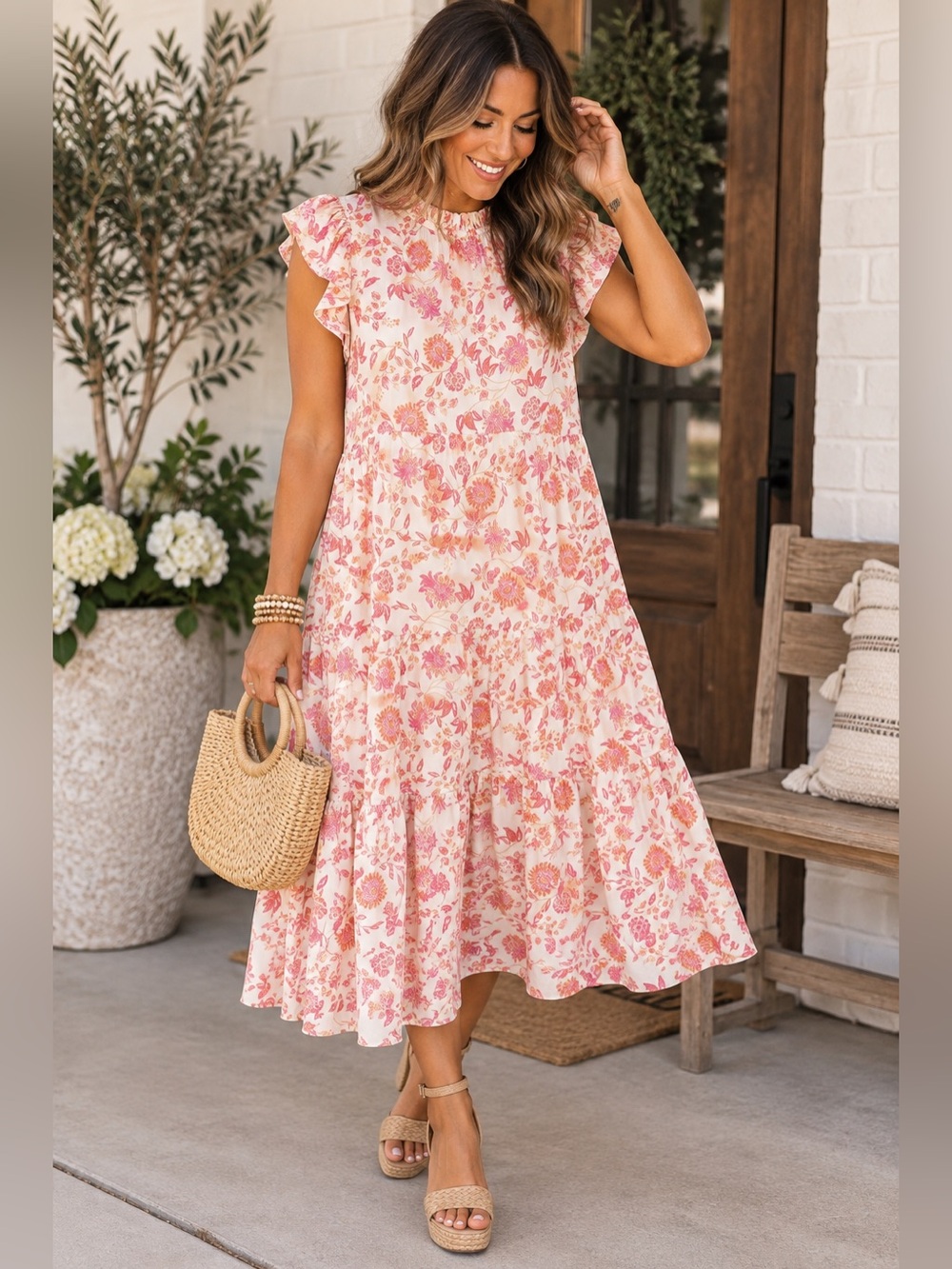 NWT Voy Floral Tiered Dress Size Large